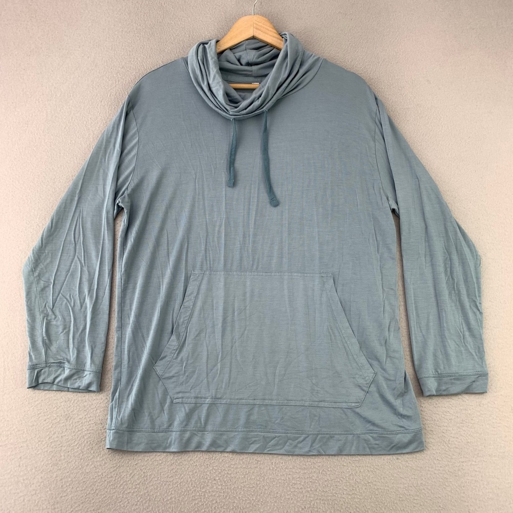 Emirates Cowl Neck‎ Modal Hoodie Unisex S/M Blue Long Sleeve Pullover Travel